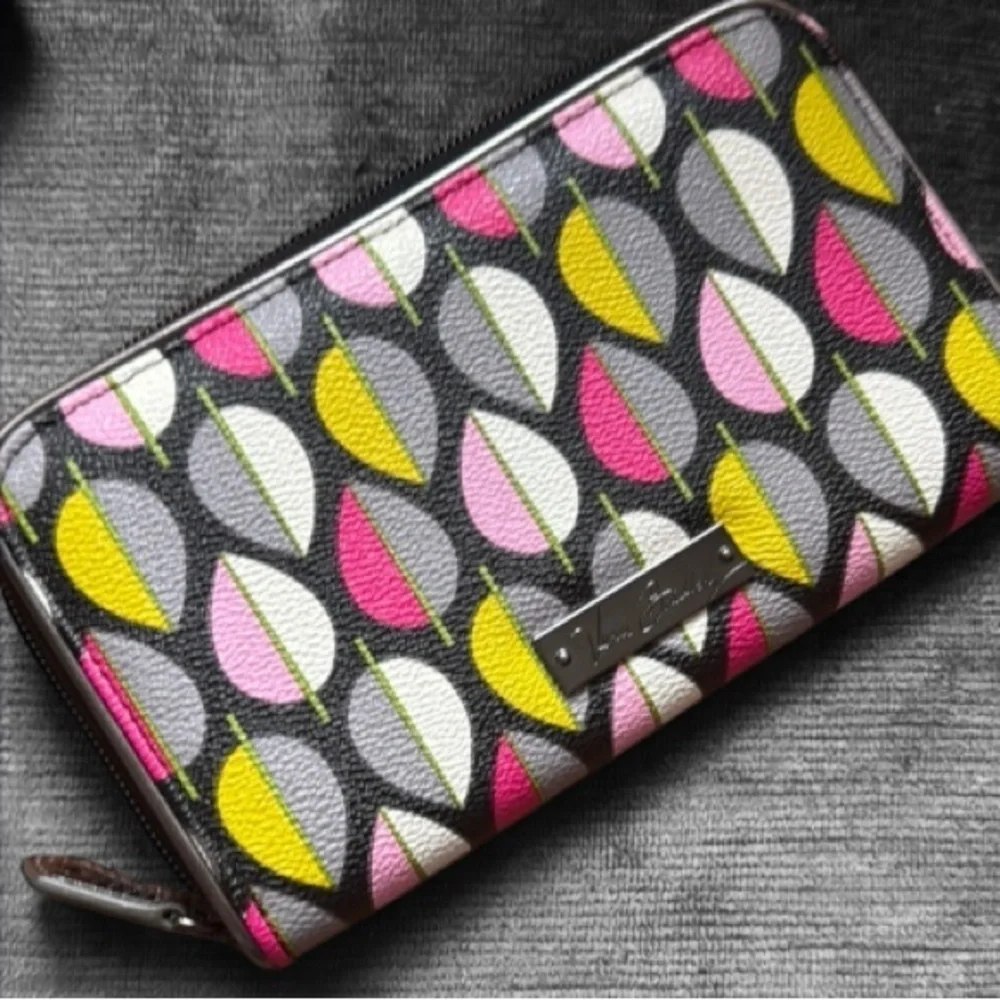 Vera Bradley Wallet zip around canvas Stylish Multicolor moon drops - Picture 6 of 6